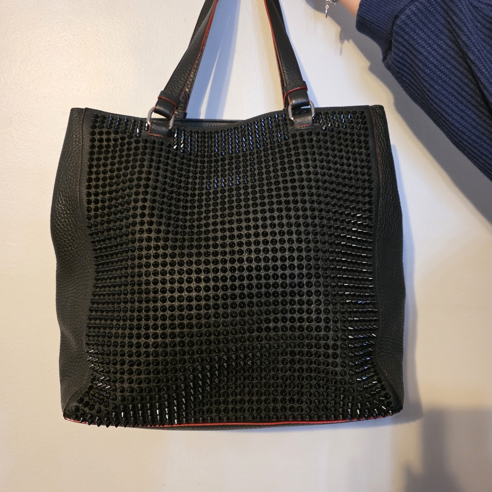 Elegant Black Studded Tote Bag